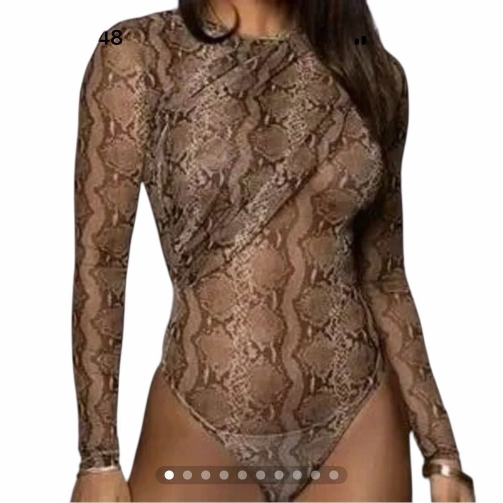 Jluxlabel Snakeskin Rosalee Mesh Bodysuit Size XL Like New